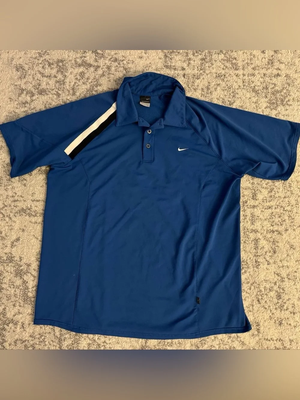Nike Sphere Dry Royal Blue With shoulder stripe Golf Polo Size Large